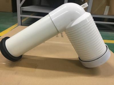 PVC Toilet Drain Pipe With Connector , Wc Waste Pipe Large Displacement