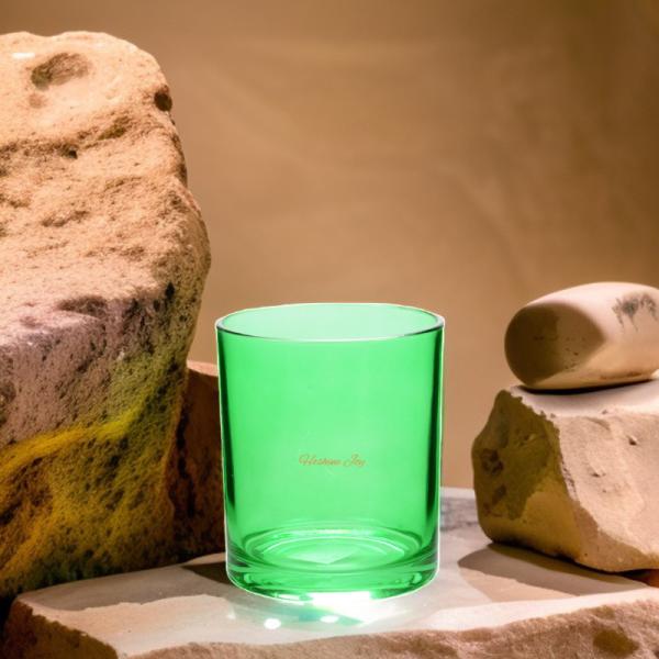 OEM recipientes de velas de vidro de cor verde para fazer velas superfícies lisas