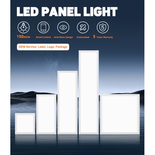 Dimmable LED Flat Panel Light with Anti-Glare Design and 50000 Hours Lifespan for Home and Office