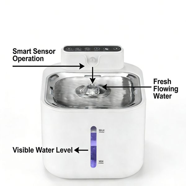 Pet Water Fountain Automatic Quiet Filtered BPA-Free Dispenser, Bulk Wholesale OEM For Multi Pet Use