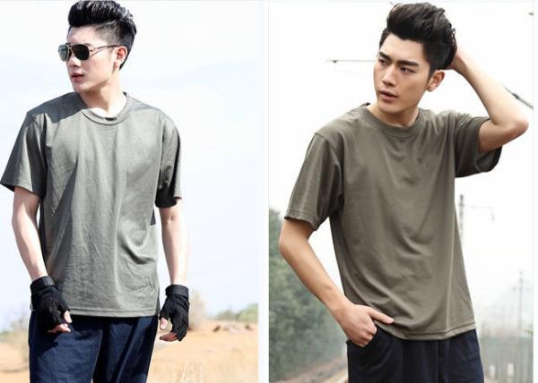 Cool Quick Drying Army Military Uniforms With Micro Bullet Round Neck Collar