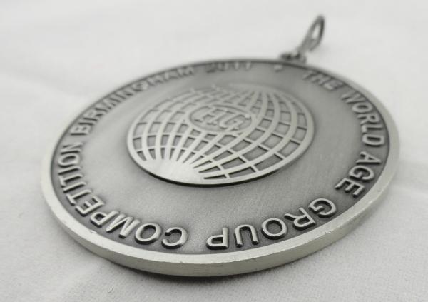 World Age Group Competition Birmingham Die Cast Medals with Antique Silver Plated, 3D