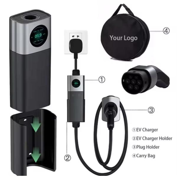 CE FCC ROHS Certified RDC 16A 3.5KW 7KW TYPE1 Portable EV Charger for Home IP65 Grade