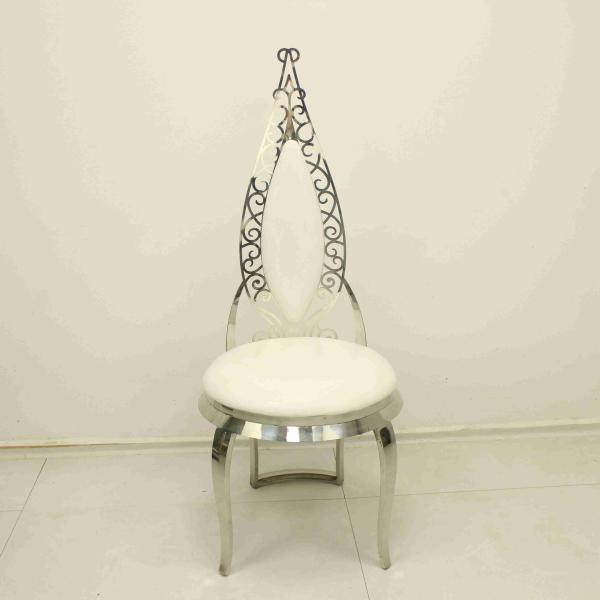Leather Top Elegant Dining Chair For Event Anti Oxidation SS Leg