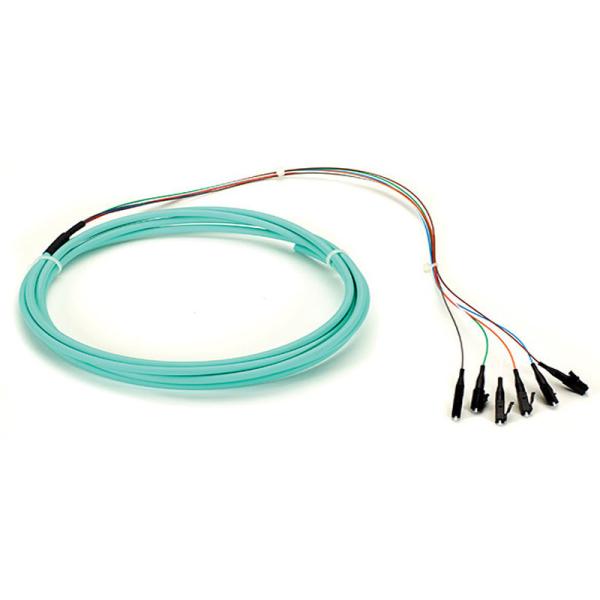 Bare Ribbon OM3 12F Fan Out Fiber Optic Pigtail ST UPC Pigtail Patch Cord