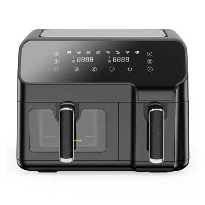 9L Air Fryer 8L With 2 Basket / Zone Visible Window Smart Digital Control