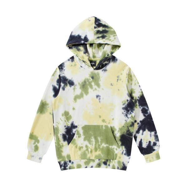 Vintage Men Blank Terry Tie Dye Unisex Plain Hoodies Crewneck Streetwear