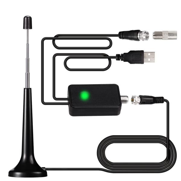 HDTV indoor digital TV antenna DVB-T2 antennaDigital TV Telescopic Antenna Magnetic Mount + Extended Rod For TV Tuner DTV Box