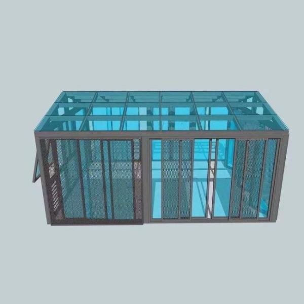 Balcony Free Standing Sunshine House Winter Garden Aluminum Frame Slant Roof Sunroom