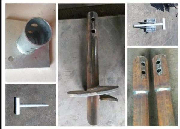 Screw de mise à la terre en acier galvanisé préfabriqué avec boulon d'ancrage hélicoïdal en fer sur mesure