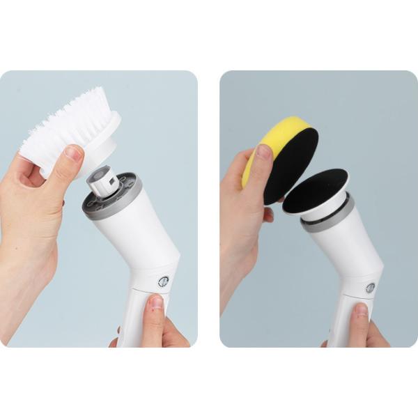 White Plastic Electric Cleaning Brush Set Top Selling Spin Scrubber for Deep Cleaning