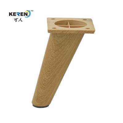 KR-P0334W1 152mm Angle Replacement Plastic Couch Legs Chair Extenders Wood Color