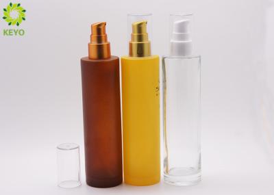 Frosted Colored Argan Skin Hair Oil Cosmetic Pump Bottles , Cosmetic Empty Bottles