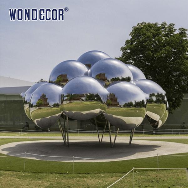Escultura de metal forjada personalizada Arte pública Nuvem abstrata Grande