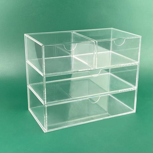 Custom Multi-layer Drawer Type Transparent Acrylic Storage Box Plastic Office Organizer for Magnetic Card Makeup Jewelry Storage
