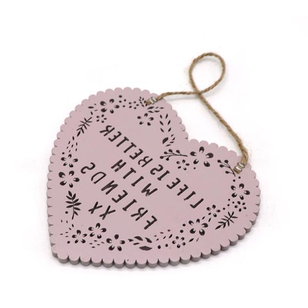 Home Decor Wooden Wall Plaques Love Shape , Wooden Craft Signs With Sayings