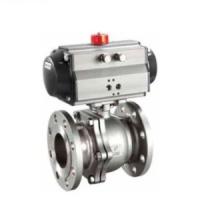 Stainless Steel Flange End Vacuum Ball Valve With Pneumatic Actuator DIN Standard