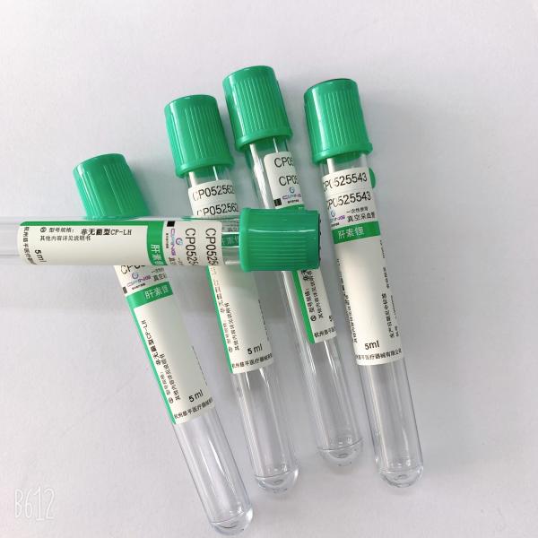 Medical Green Cap Lithium Heparin Tube  Vacuum Blood Collection Tube