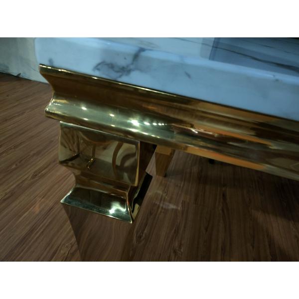 Living Room 900mm Wrought Iron Marble Table