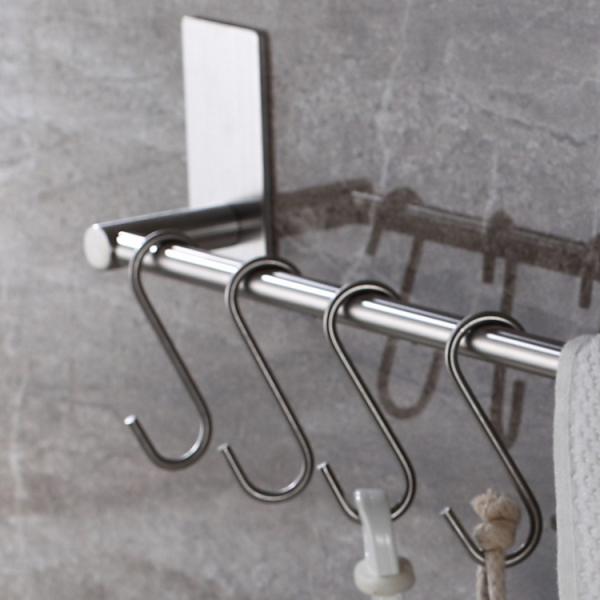 S  Shape Bathroom Robe Hook  Stainless Steel Hanger Hook Metal Wall