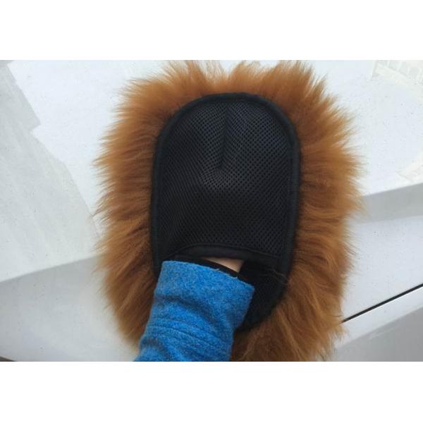 Guante largo lateral de la lana merina de Brown del mitón del túnel de lavado de la zalea solo para el polaco del coche