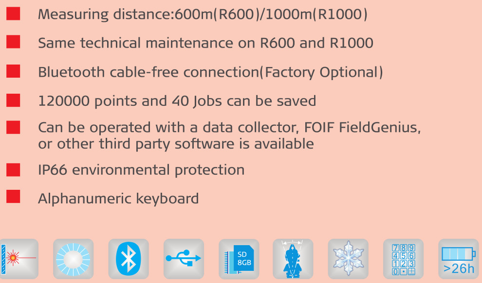 Китайская станция итога бренда FOIF RTS-105R10 для продажи в запасе