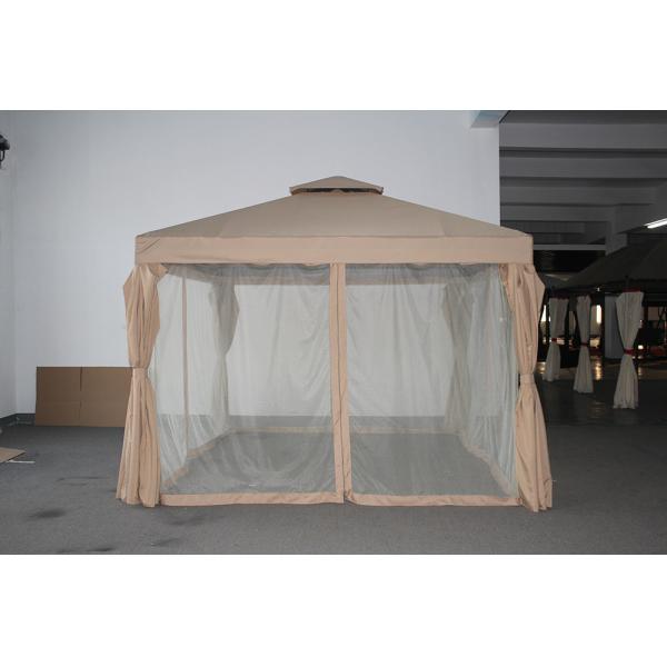 ECO FRIENDLY Courtyard Aluminum Pole Gazebo Tent with Double Roof and Mosquito Netting