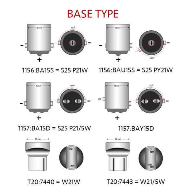 Car Brake Light 1156 BA15S 1157 BAY15D P21W 33 LED 5630 3157 7440 7443 SMD Car Tail Bulb Brake Lights Auto Reverse Lamp