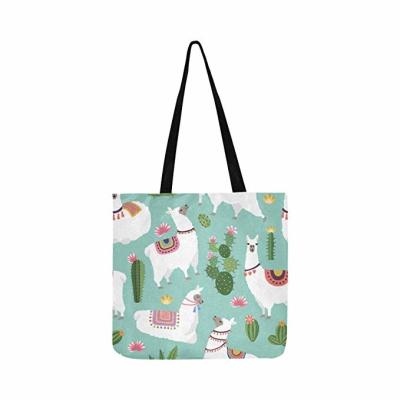 Reusable Foldable Shopping Tote Bag , Custom Printed Canvas Tote Bags