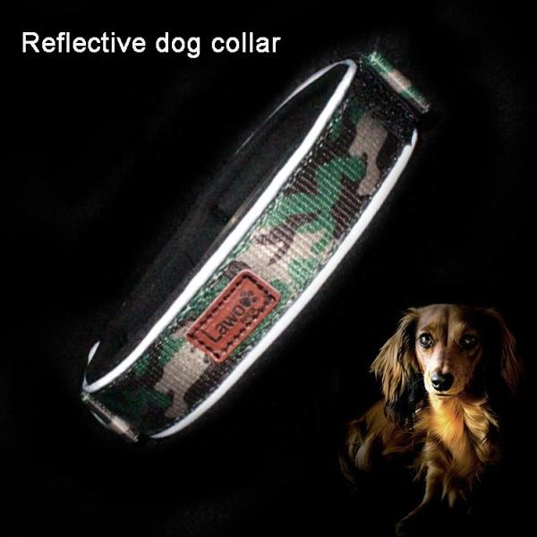 Luxury Pattern Reflective Big 	Nylon Dog Collars Products Pet Accessories Custom Dog Collar