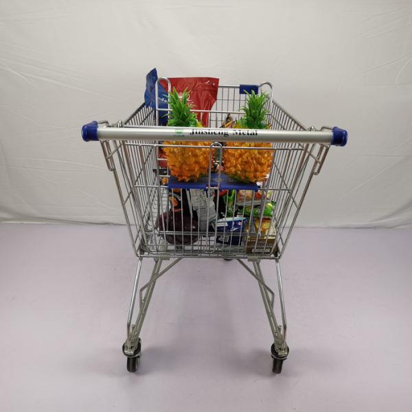 Multipurpose Q195 Steel Shopping Cart 125L Supermarket Metal Wire Trolley