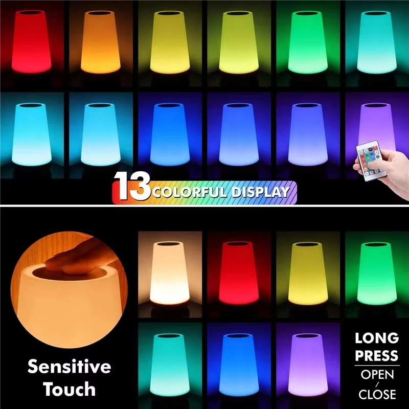 Intelligent dimming RGB color changing portable USB charging touch control bedside night light