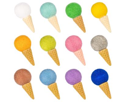 3x6cm Wool En71 Felt Ice Cream Cone Pattern Handmade Diy Craft