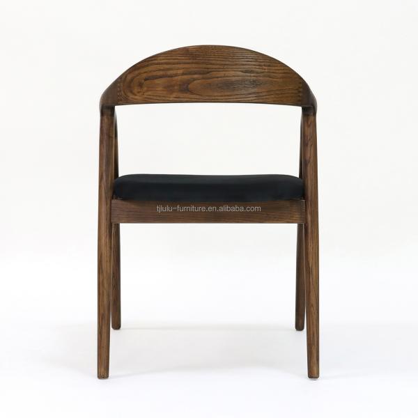 Simple Wooden Armchair Fabric Lounge Restaurant Nordic Wooden Dining Coffee Tea Leisure Chairs Solid Wood Dining Chair OEM/ODM