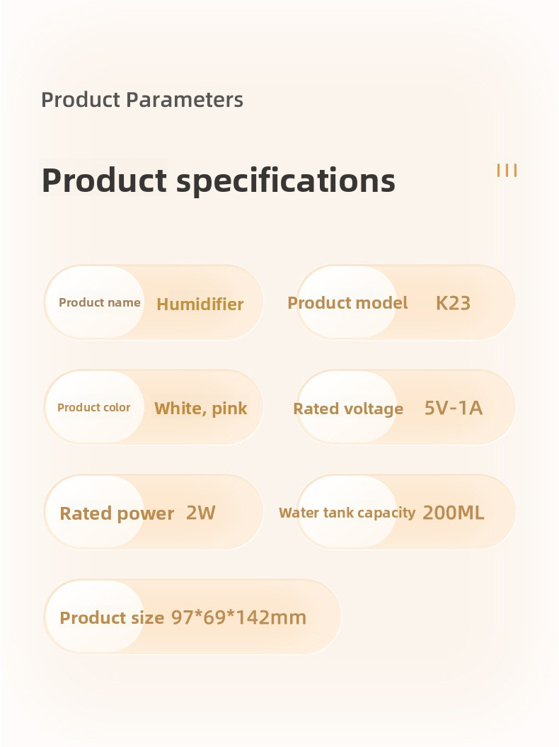 Custom Brand Compact Ultrasonic Silent Air Humidifier USB Powered For Home Or Office
