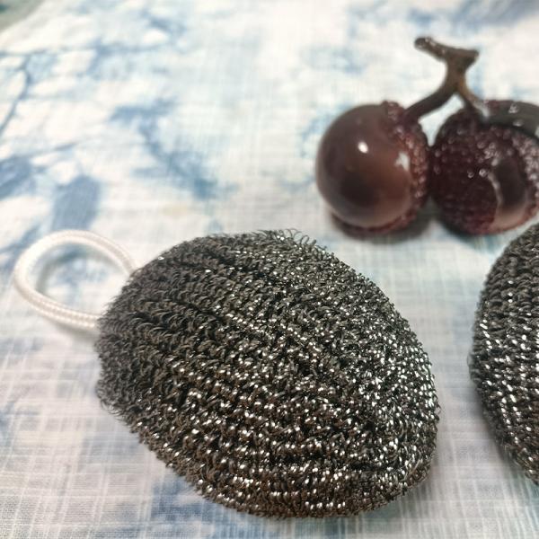 New Product Ball Scrubber for Dish Stainless Steel Scourer Kitchen Clean Ball Steel Wool Sponge Scrubber