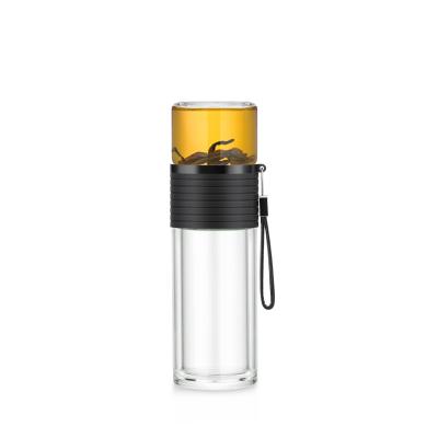 Transparent Borosilicate Double Wall Glass Tea Strainer Infuser OEM