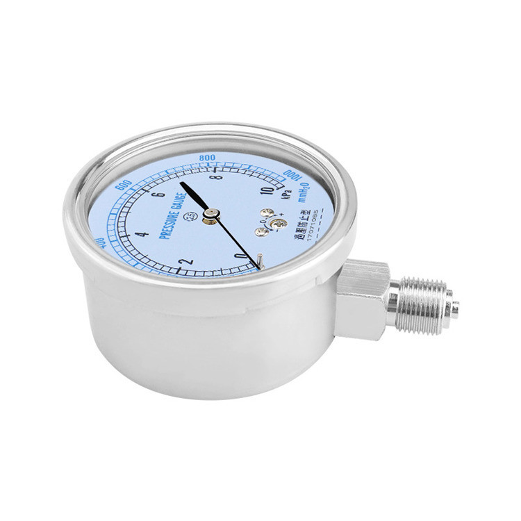 All Stainless Steel Capsule Micro Manometer Pressure Gauge for Gas Pressure Monitoring