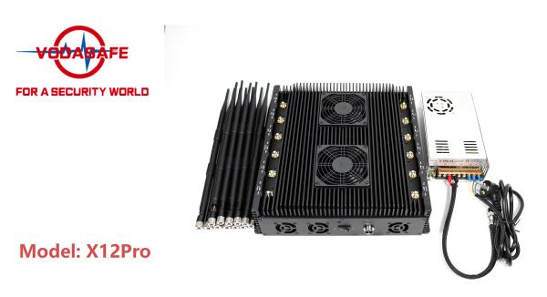 93W High Power Signal Jammer Stationary 12 Bands X12Pro Shielding Radius 80 Meters