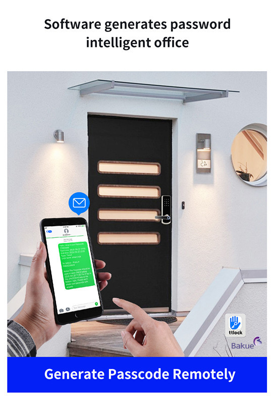 Fireproof 60min Fits Door Thickness 38 to 50mm 60min Fireproof Smart Door Lock with WiFi eKey APP Remote Control Access Management Device