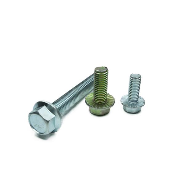 Carbon steel Class4.8 Zinc Plated M6 M8 M10 Serrated Hex Flange Bolts