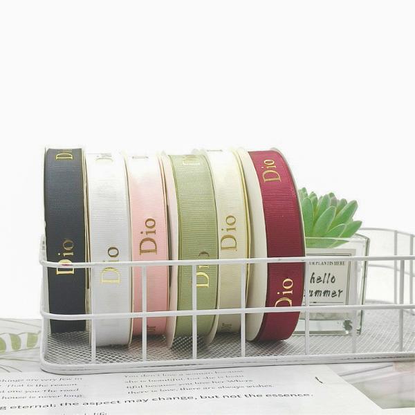 Hot stamping thread ribbons, English holiday gifts, flower bundles, satin ribbons, fresh flowers, flower shops, baking DIY, flower shops, straps