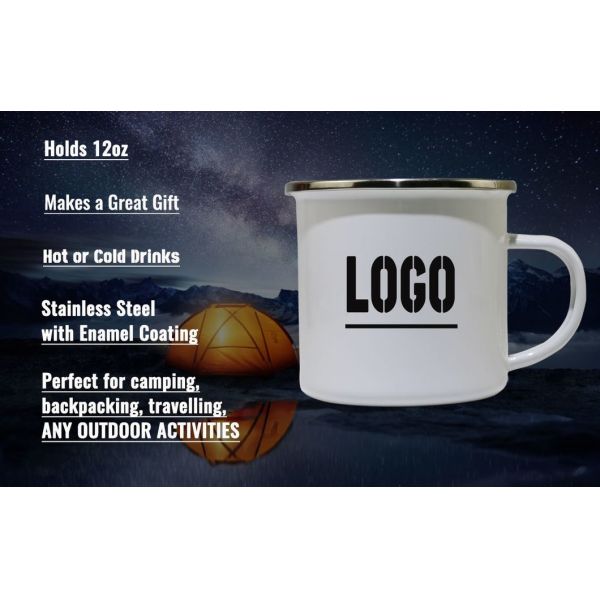Customized Color Vintage Style Enamel Mugs Outgoing Camping Coffee Mug Multi Colors