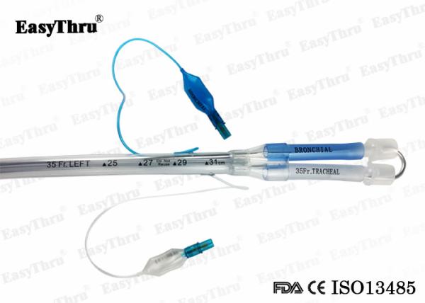 Anesthésie: tube endobronchial à double lumen à gauche et à droite pour une ventilation pulmonaire