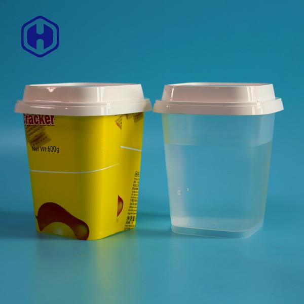 Квадратная коробка чашки 650ml пластиковая PP лапши быстрого приготовления устранимая
