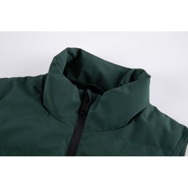 Women's Dark Green USB Heated Padded Vest with Slim Longline Fit and Built-in Heating System