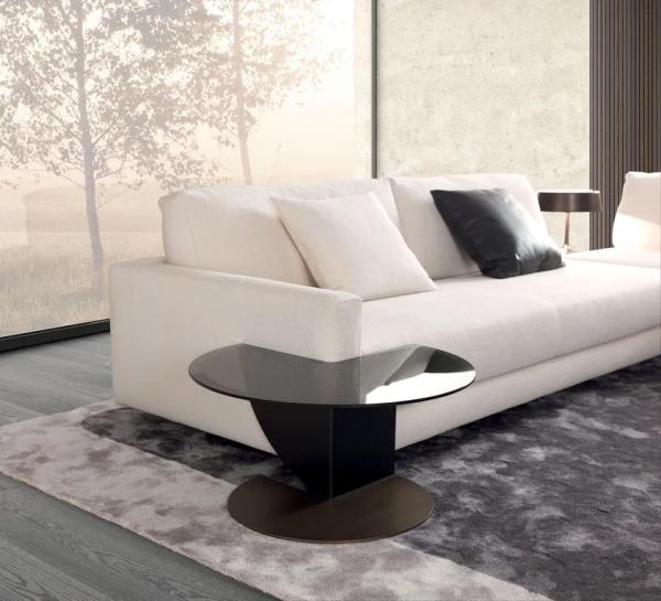 Elegança moderna: Sofá de tecido em forma de L de alto padrão para hotel, escritório, villa de luxo