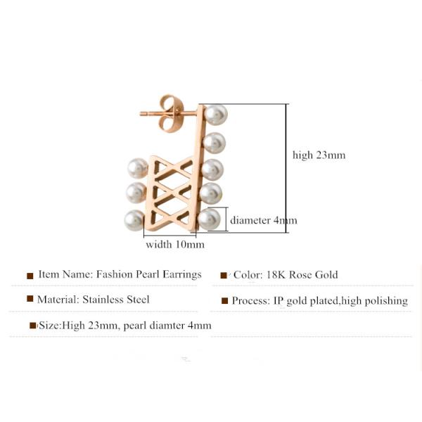 Stainless Steel Pearl Earring, Stainless Steel Jewelry Earrings Fashion Jewelry Accessories