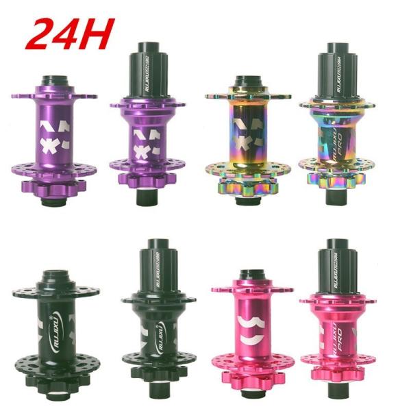 Front and Rear Bike Disc Brake Hub 24 Hole Clincher Type with Aluminum Alloy Rim