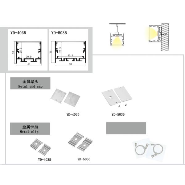 6063 T5 Suspended LED Profile 50*35mm Kitchen Aluminium LED Strip Housing